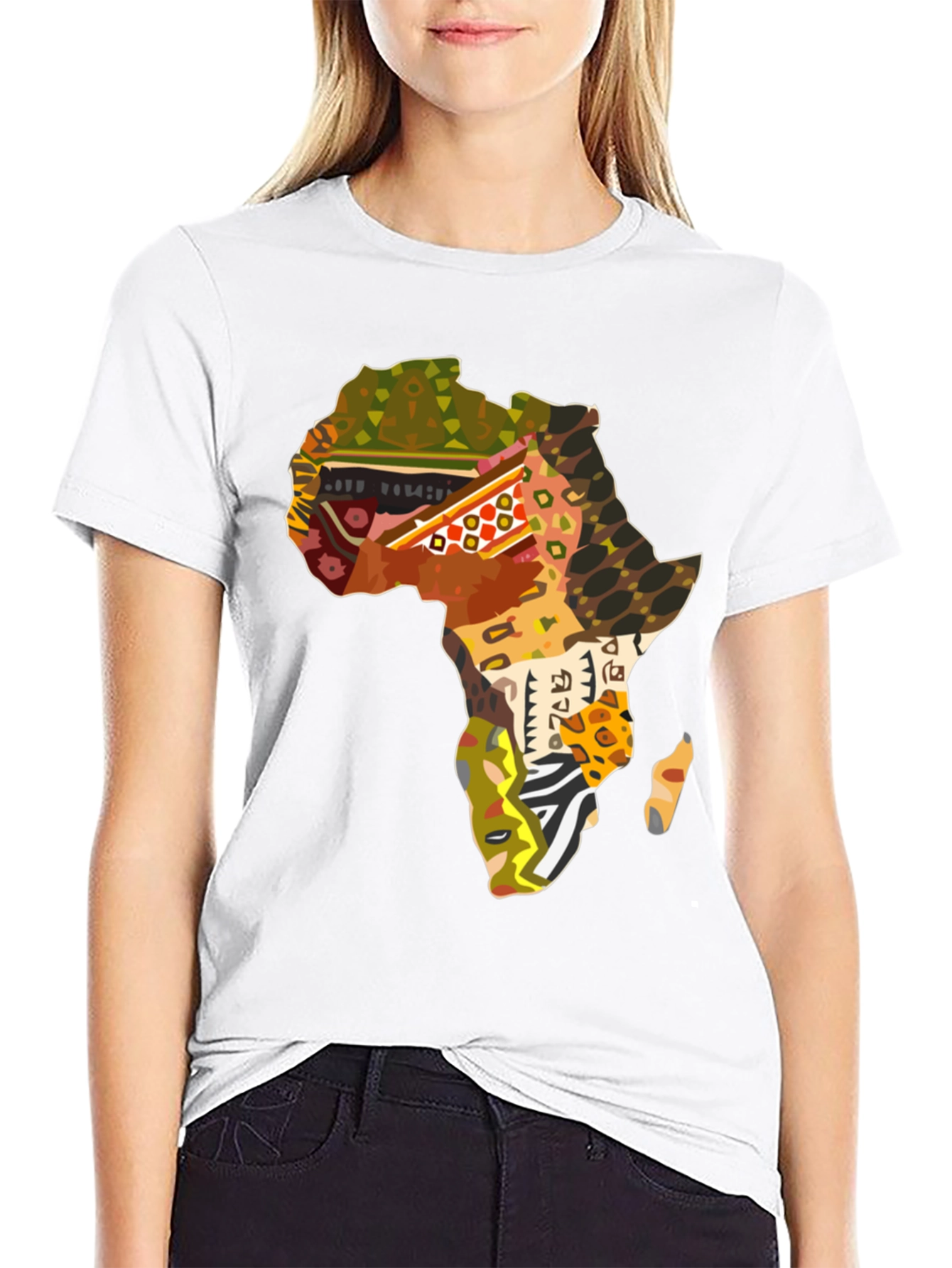 Africa Map Print Black T-Shirt