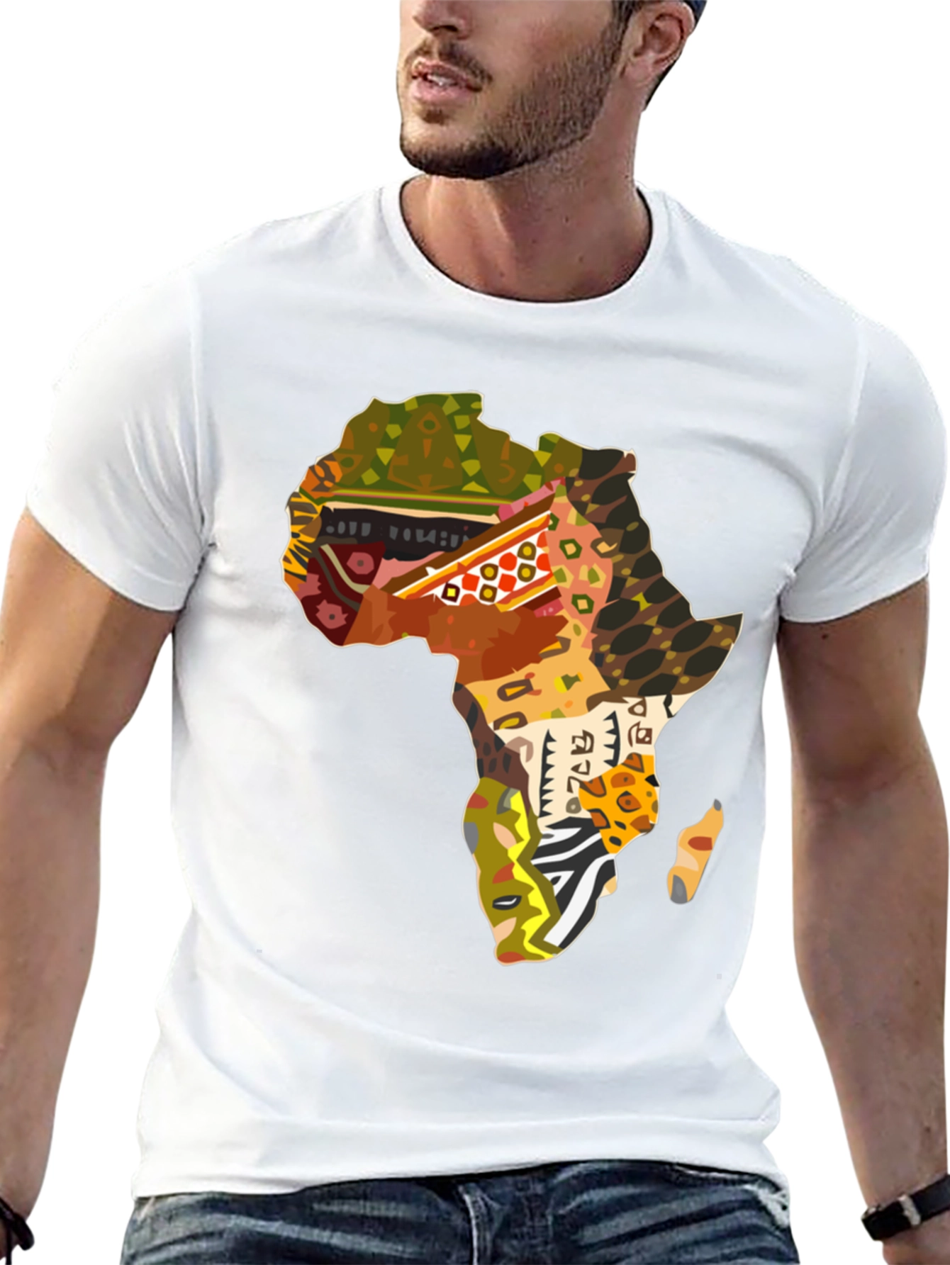 Africa Map Print Black T-Shirt