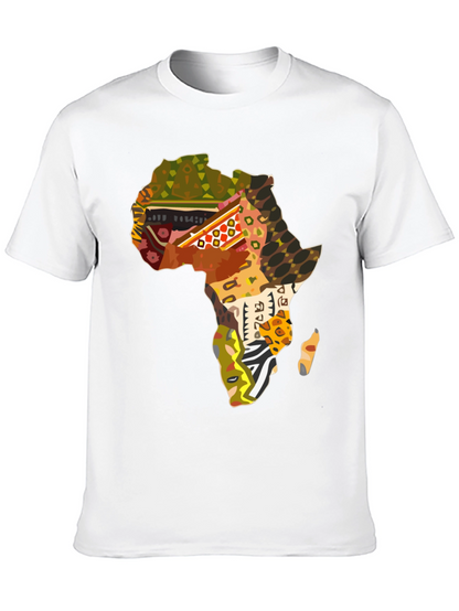Africa Map Print Black T-Shirt