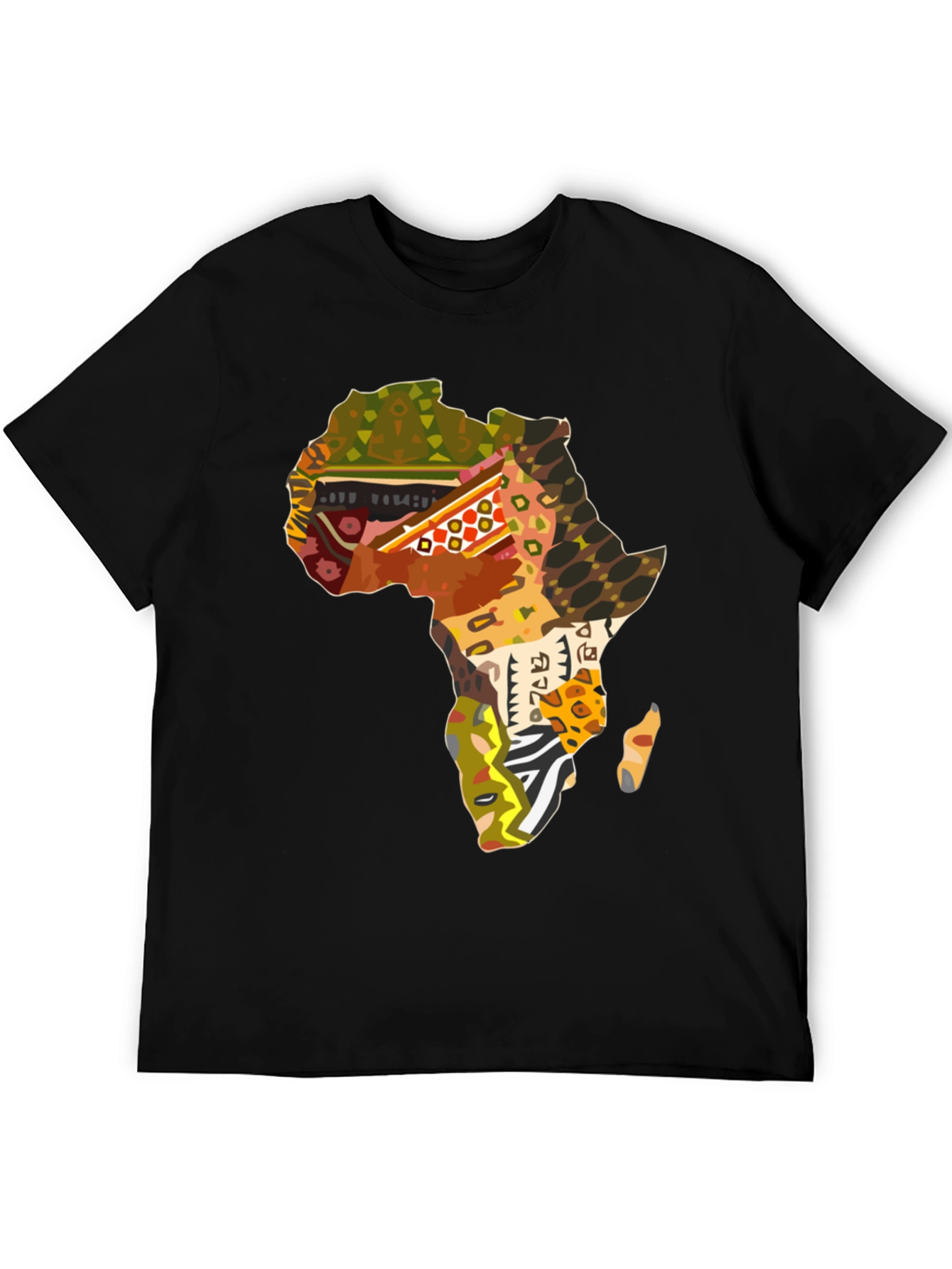 Africa Map Print Black T-Shirt