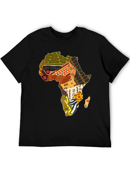 Africa Map Print Black T-Shirt