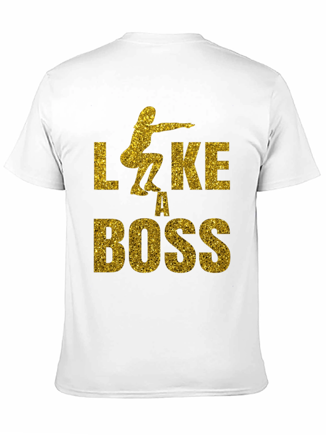 Squat Like A Boss Gold Glitter Graphic Tee
