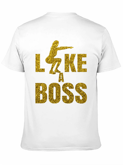 Squat Like A Boss Gold Glitter Graphic Tee