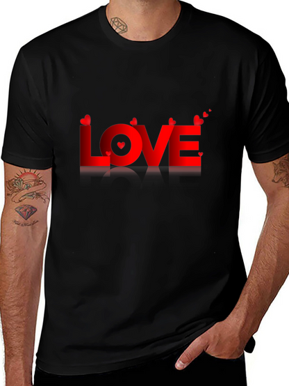 Love Valentines Day Graphic Tee - Mens Black T-Shirt