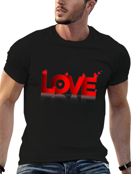 Love Valentines Day Graphic Tee - Mens Black T-Shirt