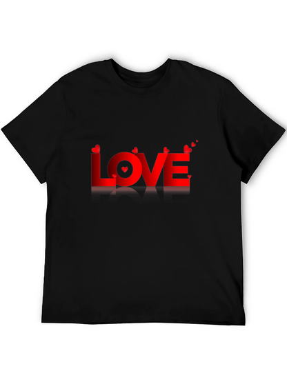Love Valentines Day Graphic Tee - Mens Black T-Shirt