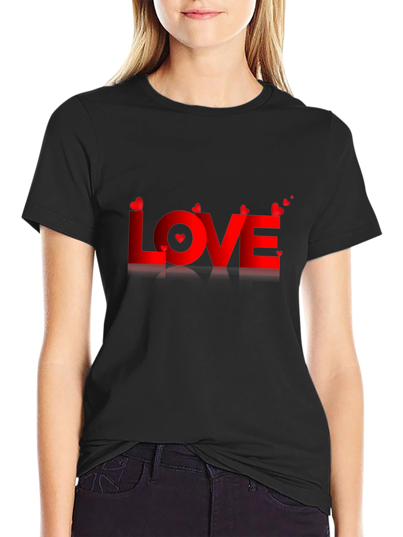 Love Valentines Day Graphic Tee - Mens Black T-Shirt