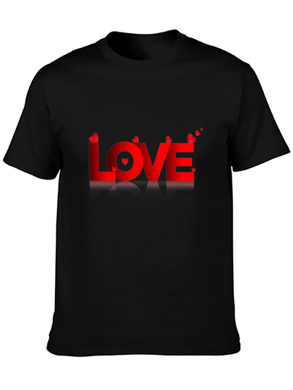 Love Valentines Day Graphic Tee - Mens Black T-Shirt
