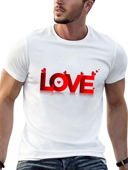 Love Valentines Day Graphic Tee - Mens Black T-Shirt