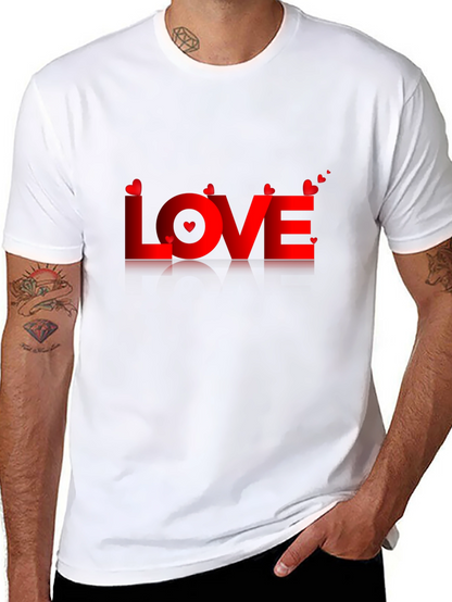 Love Valentines Day Graphic Tee - Mens Black T-Shirt