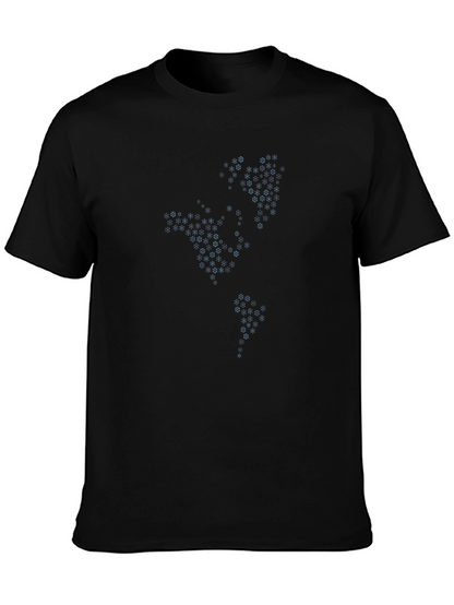 Abstract Geo Pattern Black T-Shirt