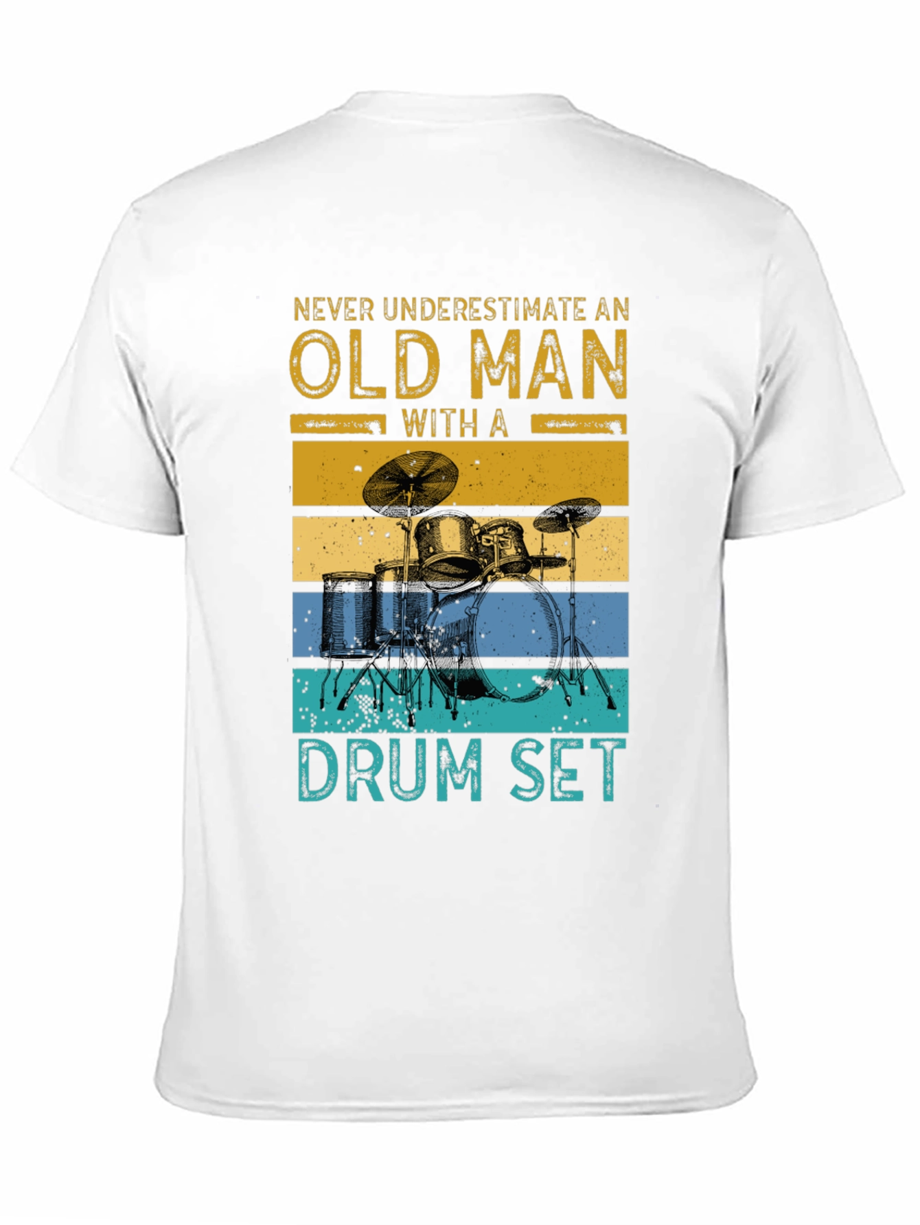 Old Man Drum Set Graphic Tee - Black