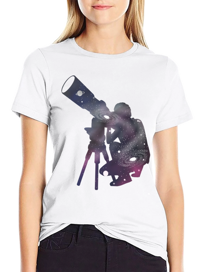 Galaxy Telescope Black T-Shirt - Stargazing Apparel