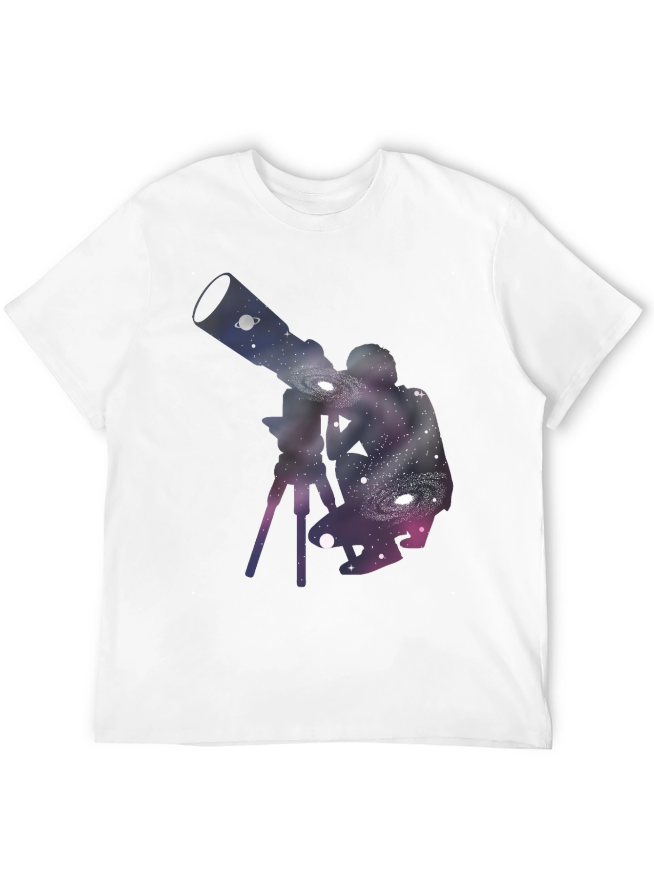 Galaxy Telescope Black T-Shirt - Stargazing Apparel