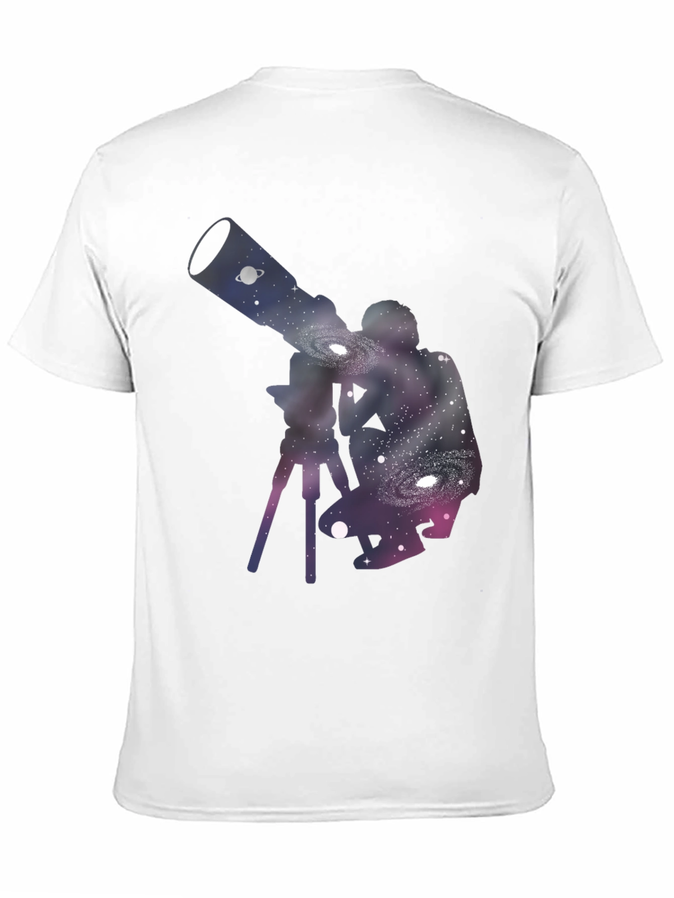 Galaxy Telescope Black T-Shirt - Stargazing Apparel
