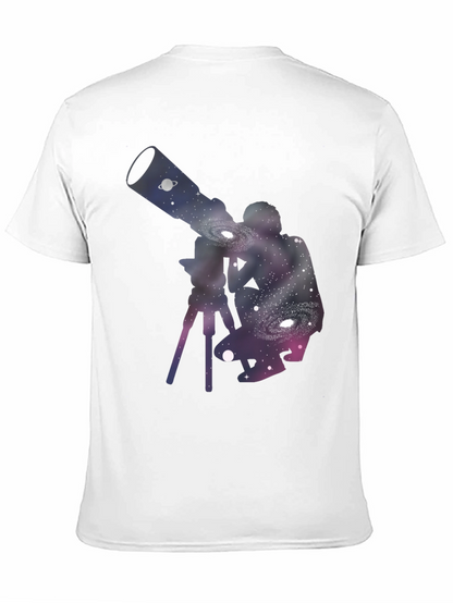 Galaxy Telescope Black T-Shirt - Stargazing Apparel