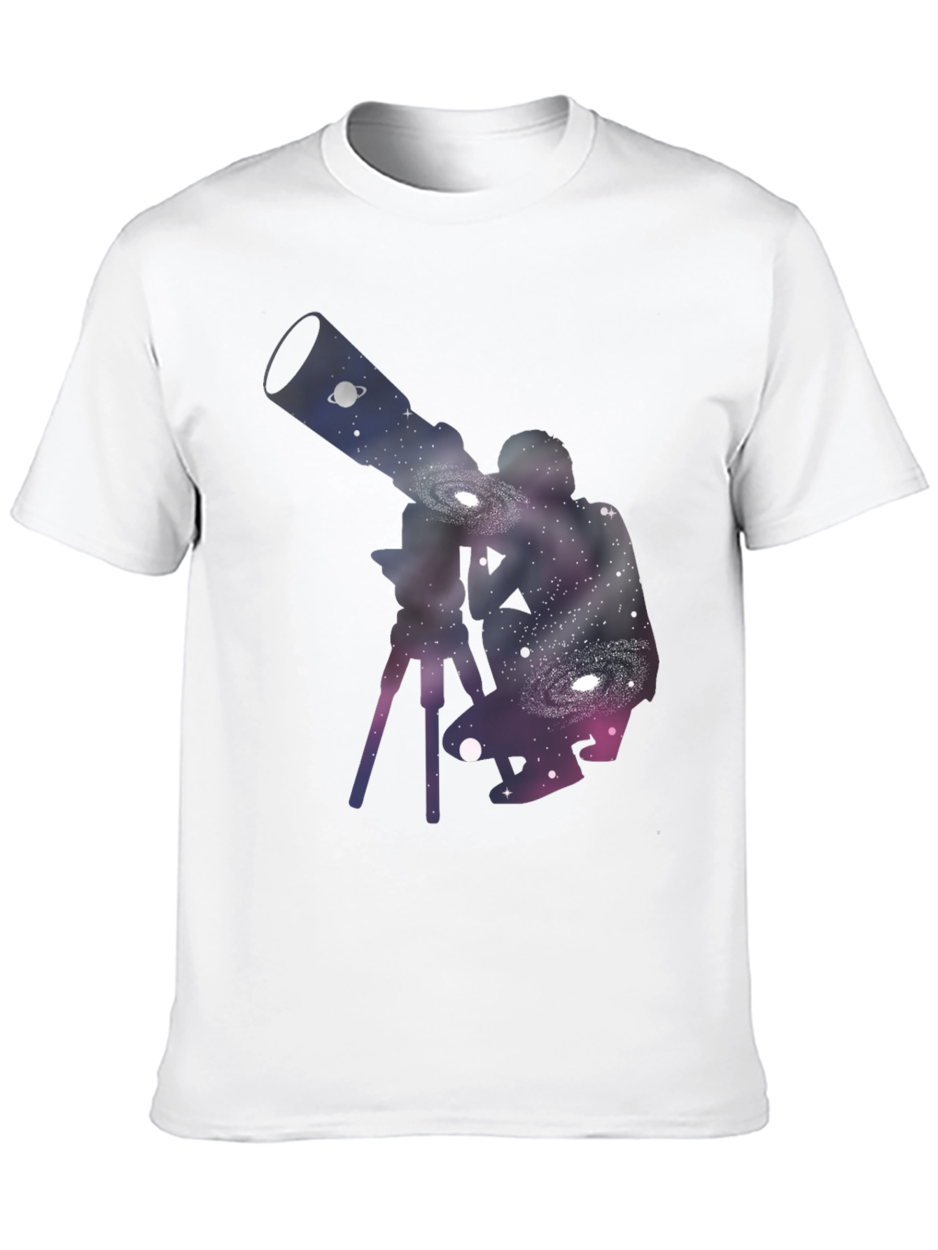Galaxy Telescope Black T-Shirt - Stargazing Apparel