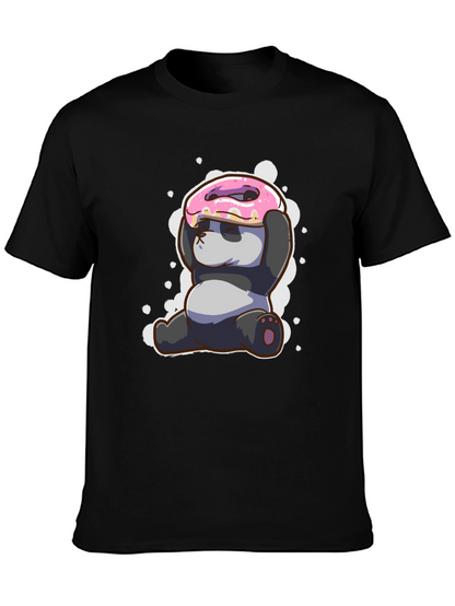 Funny Panda Donut T-Shirt - Cute Cartoon Tee