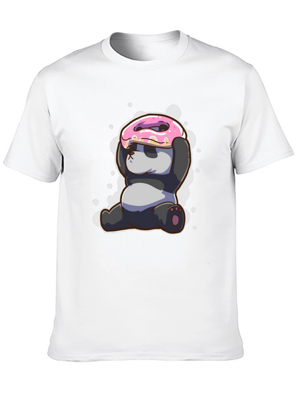 Funny Panda Donut T-Shirt - Cute Cartoon Tee