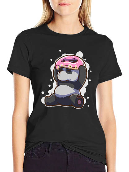 Funny Panda Donut T-Shirt - Cute Cartoon Tee