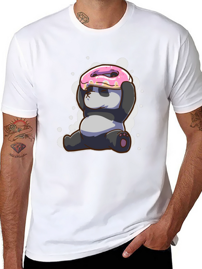 Funny Panda Donut T-Shirt - Cute Cartoon Tee