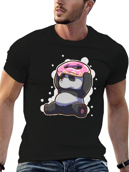 Funny Panda Donut T-Shirt - Cute Cartoon Tee