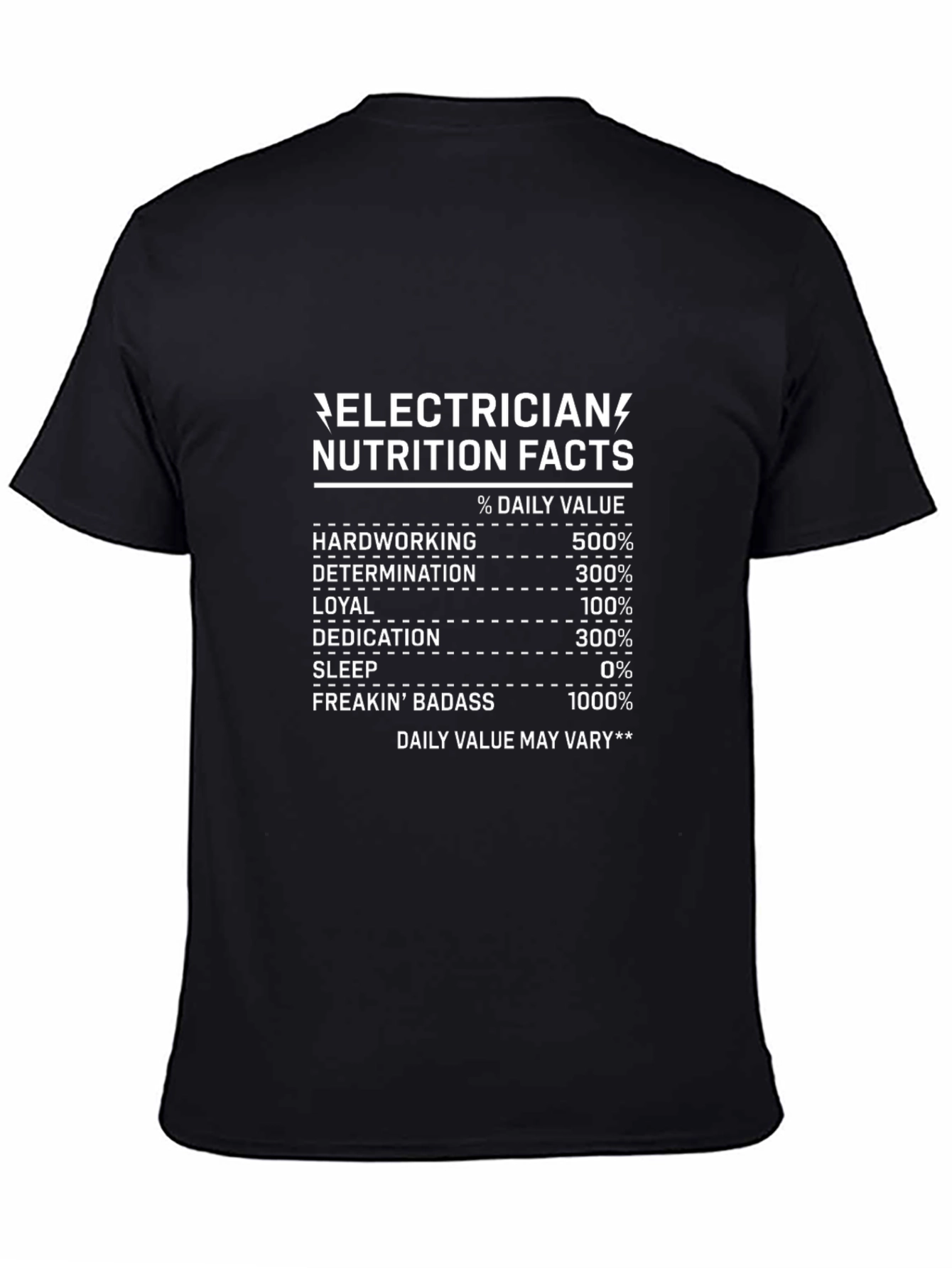 Electrician Nutrition Facts Graphic Tee