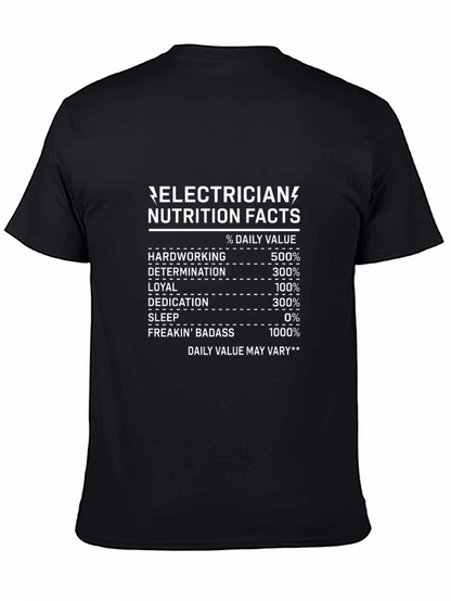 Electrician Nutrition Facts Graphic Tee