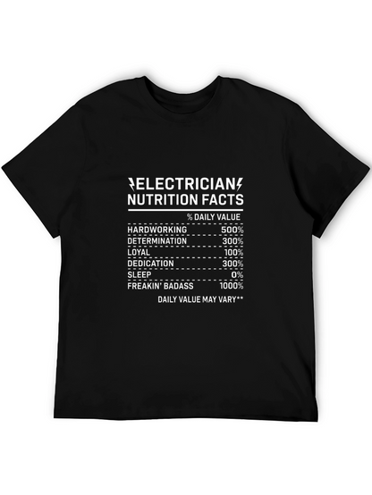Electrician Nutrition Facts Graphic Tee