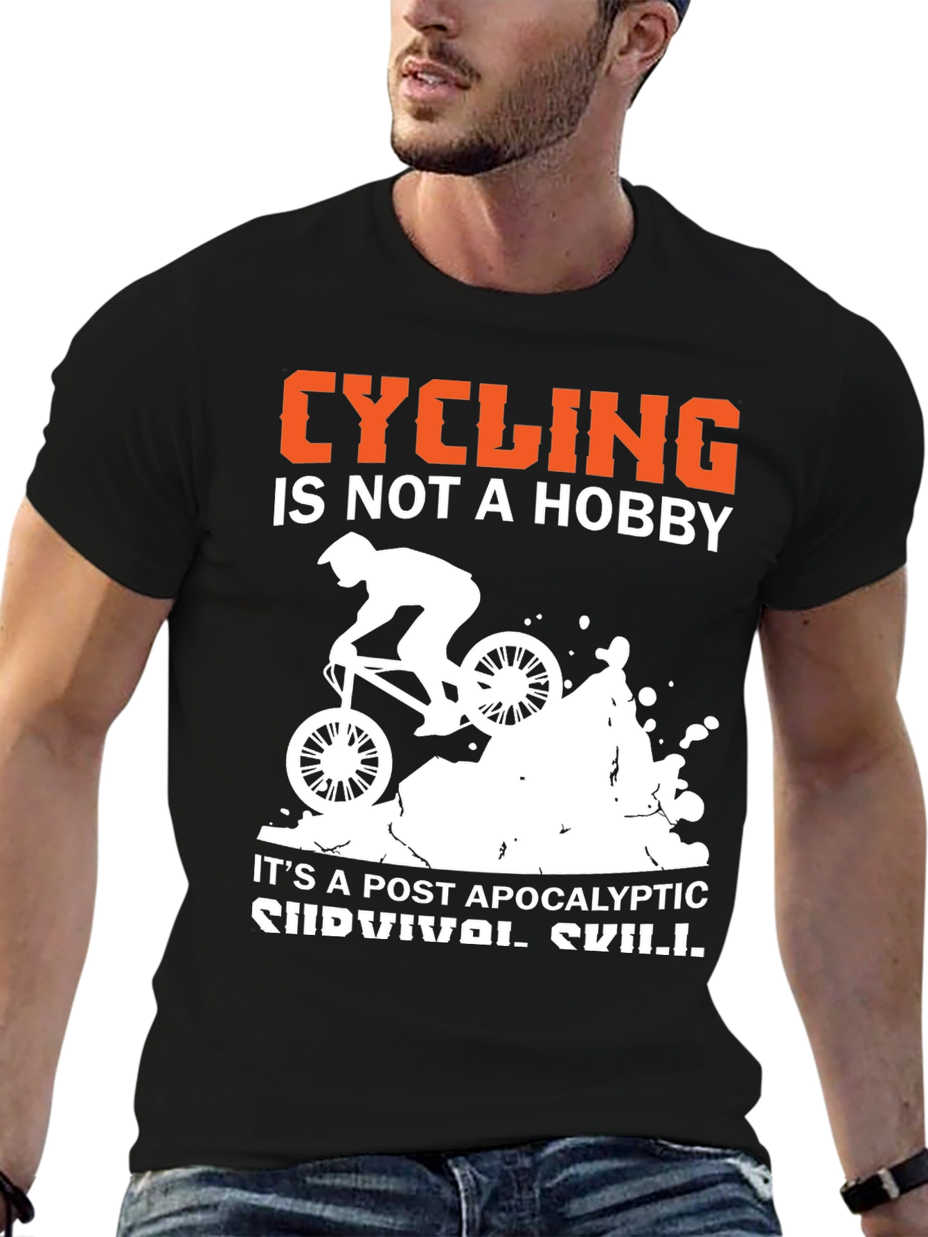 Cycling is Survival Skill Graphic Tee