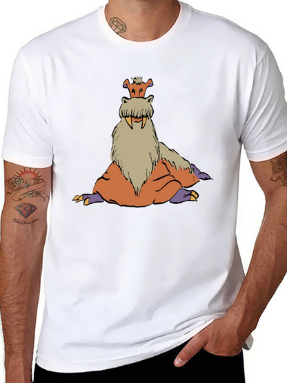 Tusked Beast Graphic Tee - Black Cotton T-Shirt