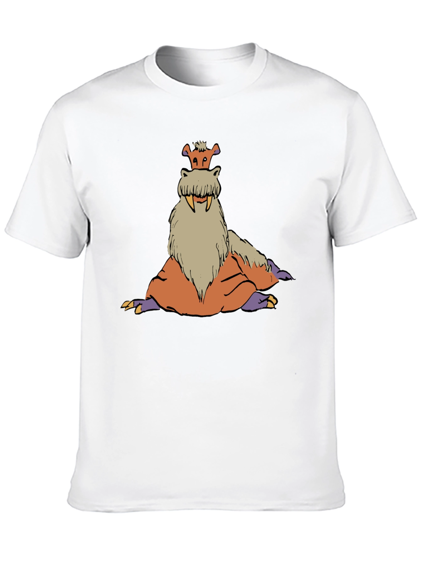 Tusked Beast Graphic Tee - Black Cotton T-Shirt