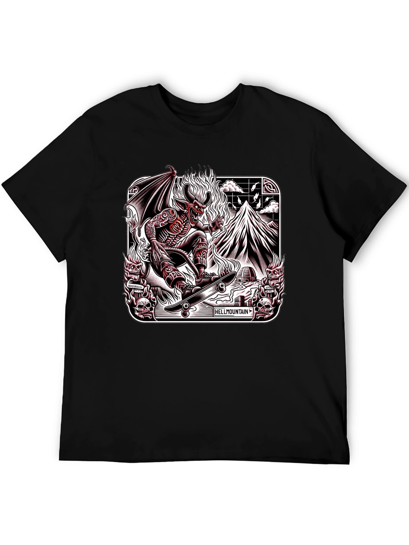 Hellmountain T-Shirt Devil Skateboarding Design