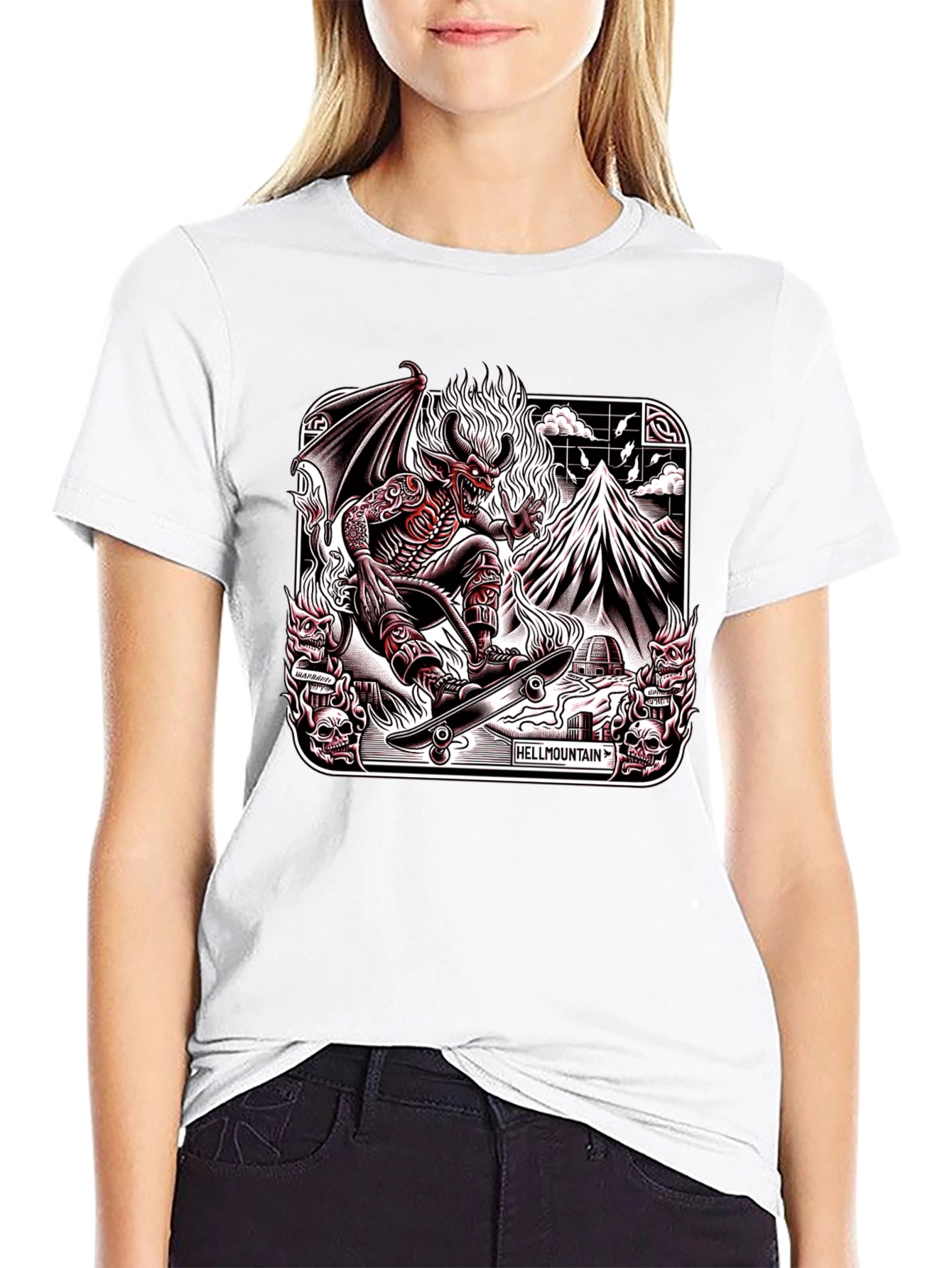 Hellmountain T-Shirt Devil Skateboarding Design