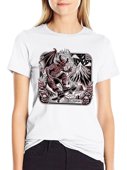 Hellmountain T-Shirt Devil Skateboarding Design