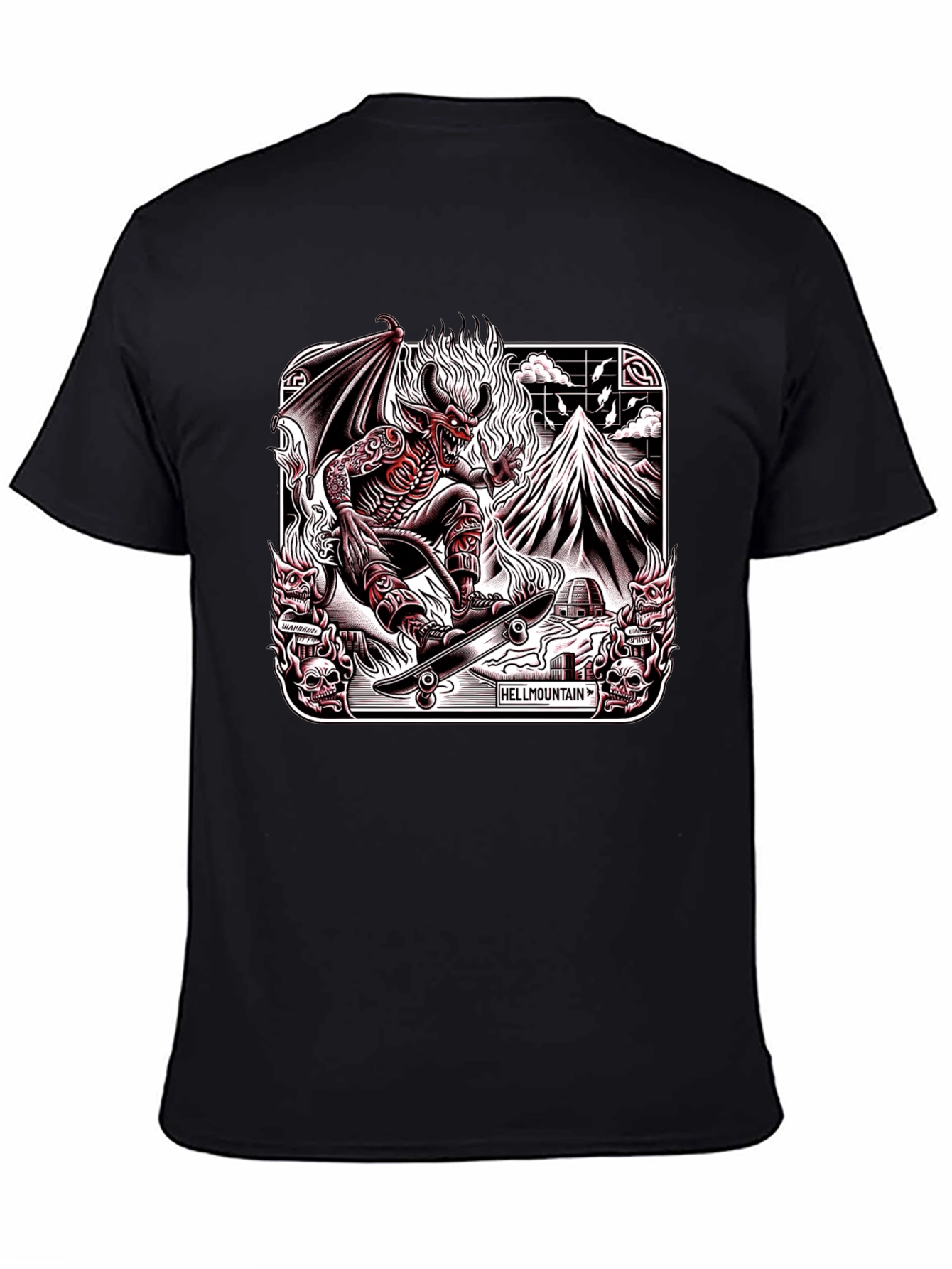 Hellmountain T-Shirt Devil Skateboarding Design