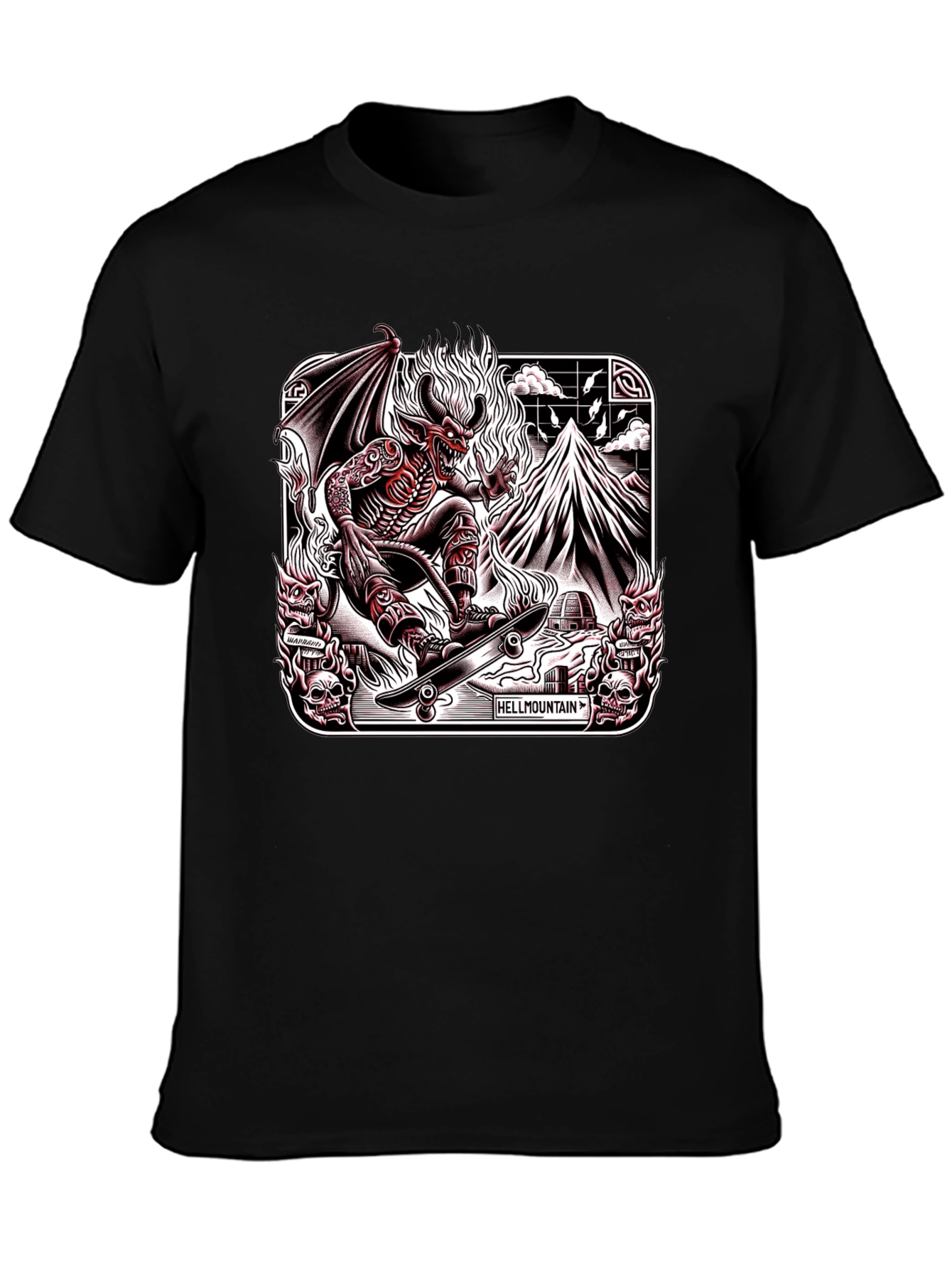 Hellmountain T-Shirt Devil Skateboarding Design