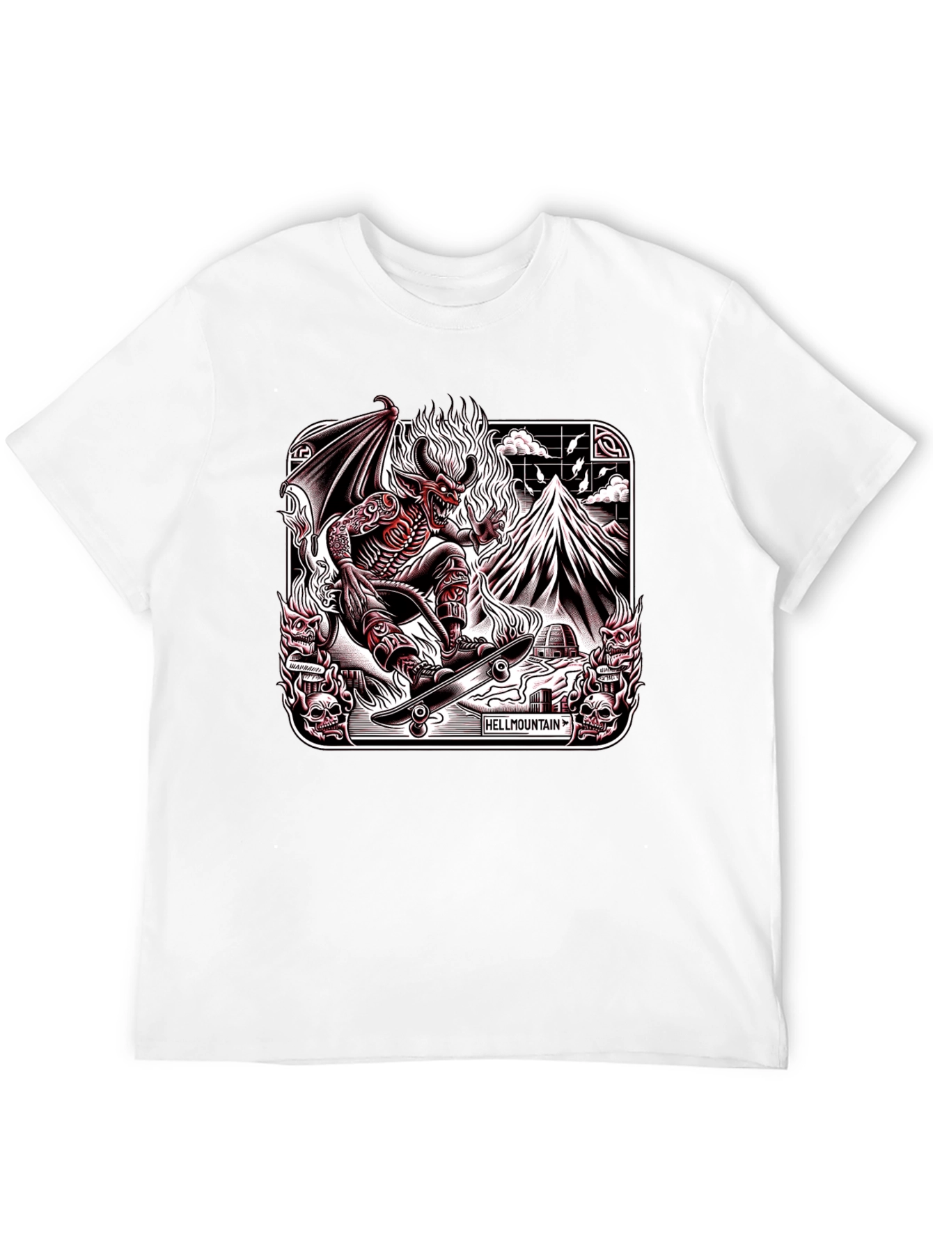 Hellmountain T-Shirt Devil Skateboarding Design