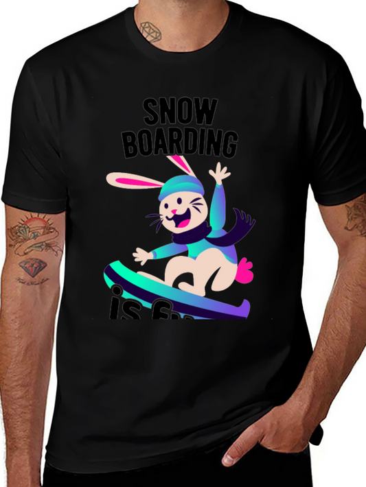 Snowboarding Bunny T-Shirt - Fun Winter Sports Tee
