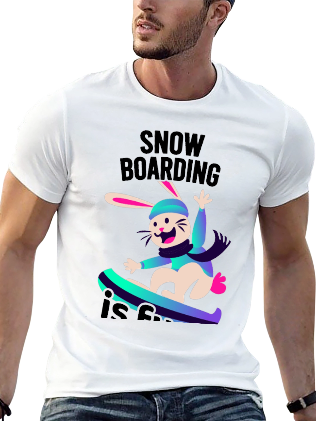 Snowboarding Bunny T-Shirt - Fun Winter Sports Tee