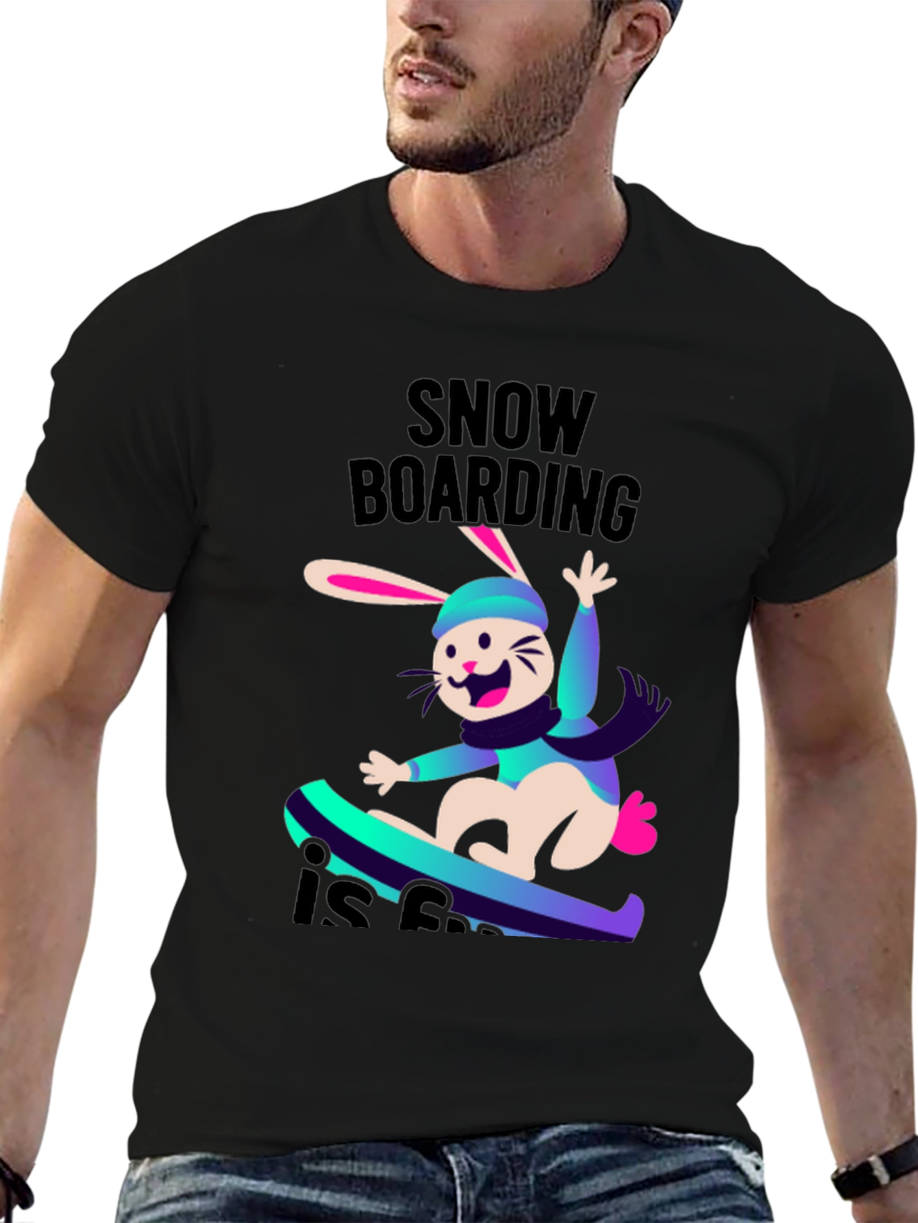 Snowboarding Bunny T-Shirt - Fun Winter Sports Tee