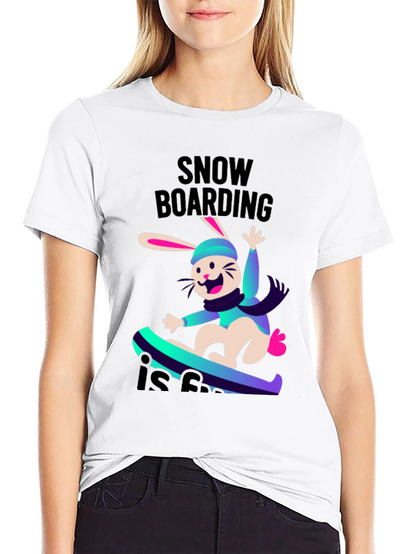 Snowboarding Bunny T-Shirt - Fun Winter Sports Tee