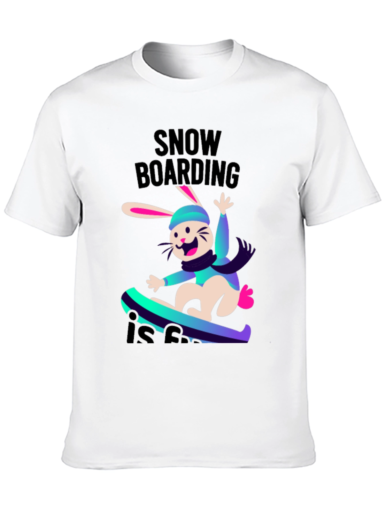 Snowboarding Bunny T-Shirt - Fun Winter Sports Tee