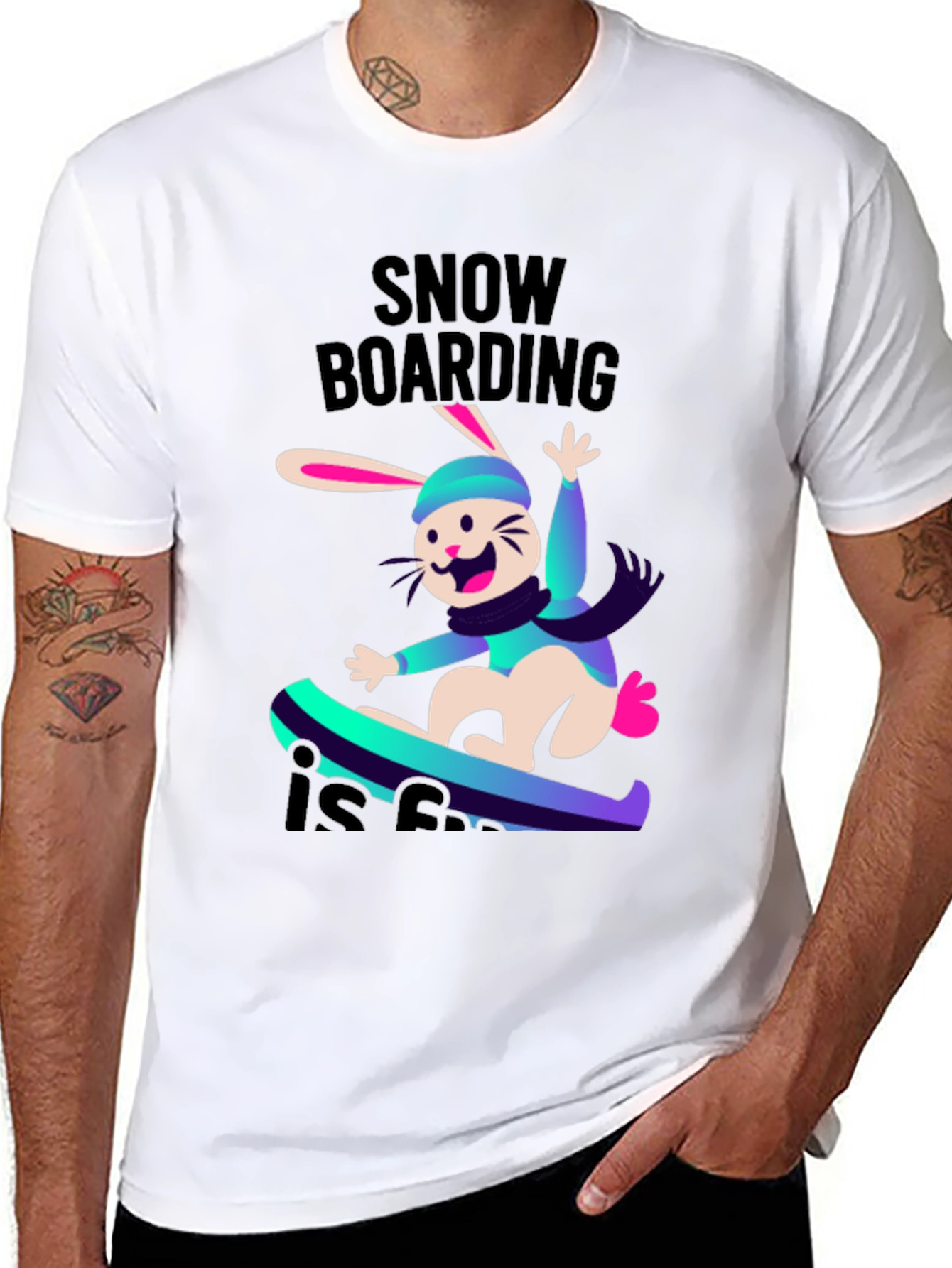 Snowboarding Bunny T-Shirt - Fun Winter Sports Tee