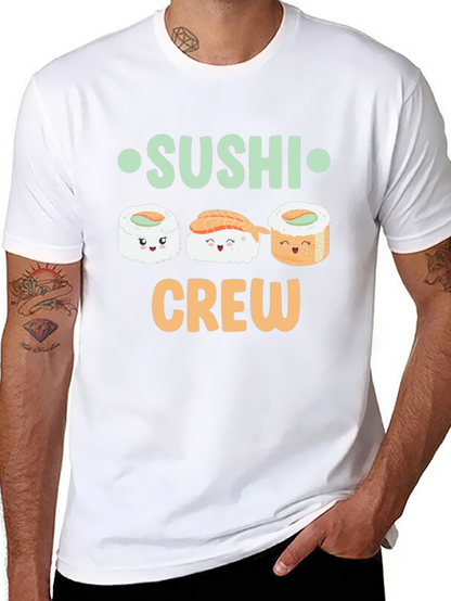 Sushi Crew Cute Graphic Tee - Unisex Black T-Shirt