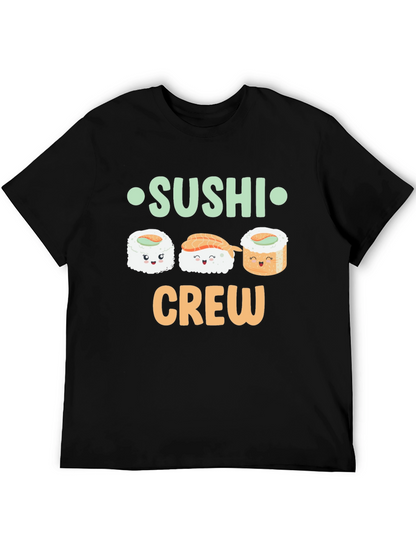 Sushi Crew Cute Graphic Tee - Unisex Black T-Shirt