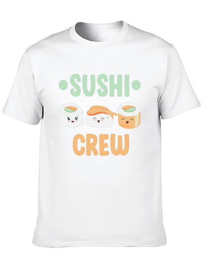 Sushi Crew Cute Graphic Tee - Unisex Black T-Shirt