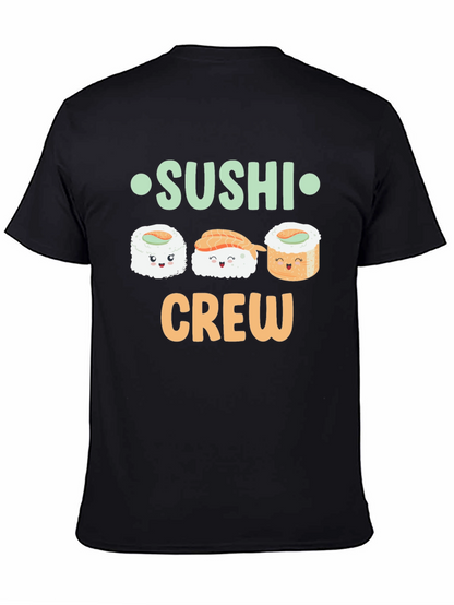 Sushi Crew Cute Graphic Tee - Unisex Black T-Shirt