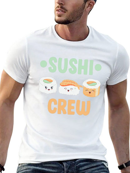 Sushi Crew Cute Graphic Tee - Unisex Black T-Shirt
