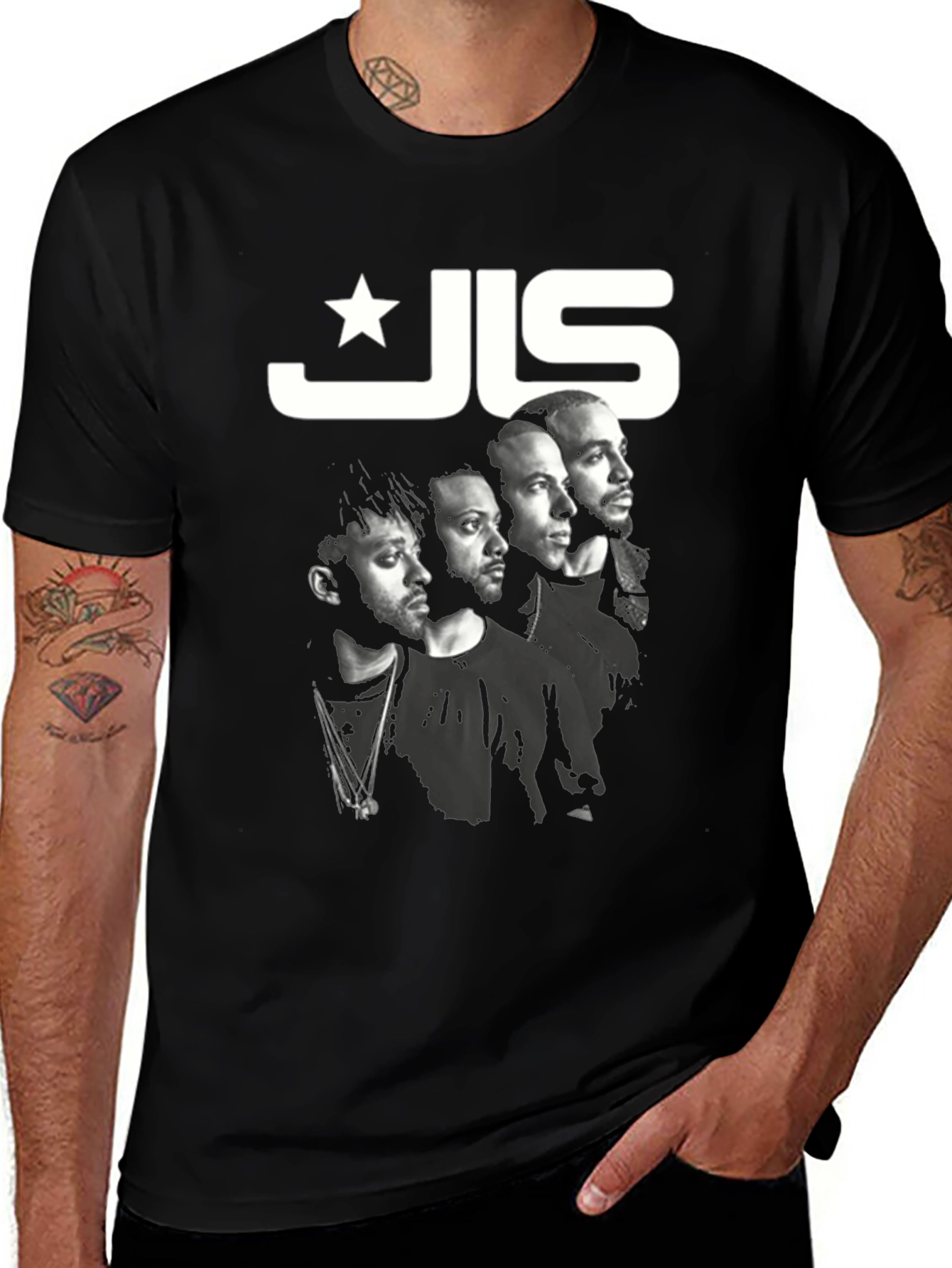 JLS T-Shirt Black Band Tee